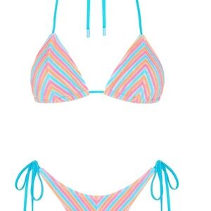 Colorful Striped Bikini Set